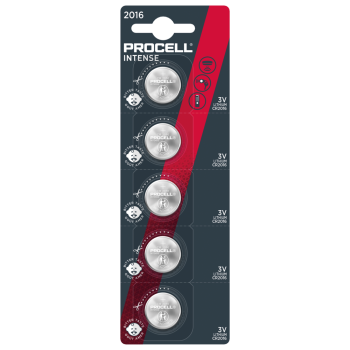 5er Pack Procell INTENSE CR2016 Lithium Knopfzelle